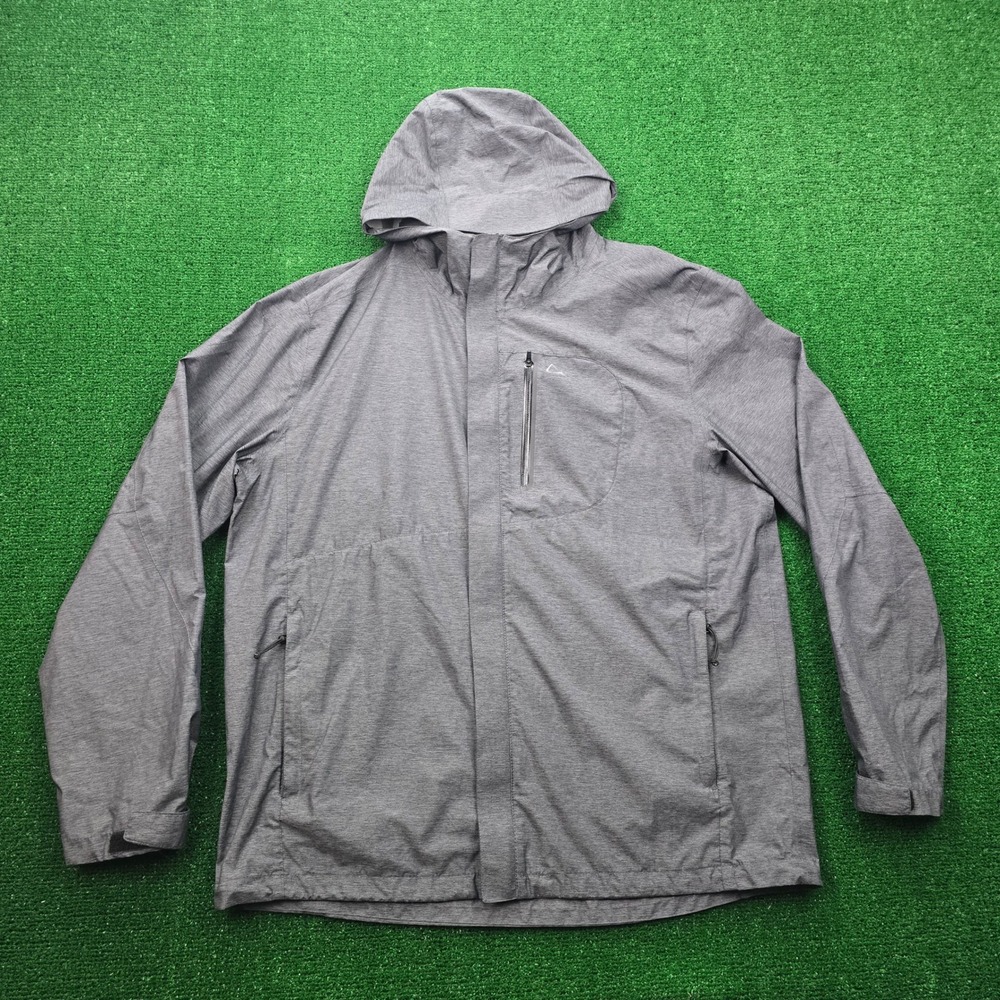 Paradox Windbreaker Jacket Mens XL Gray Full Zip Hoodie Water Resistant Outdoors